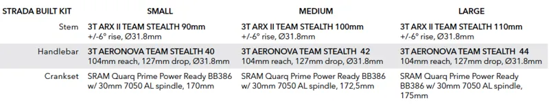 3T Strada Build Options